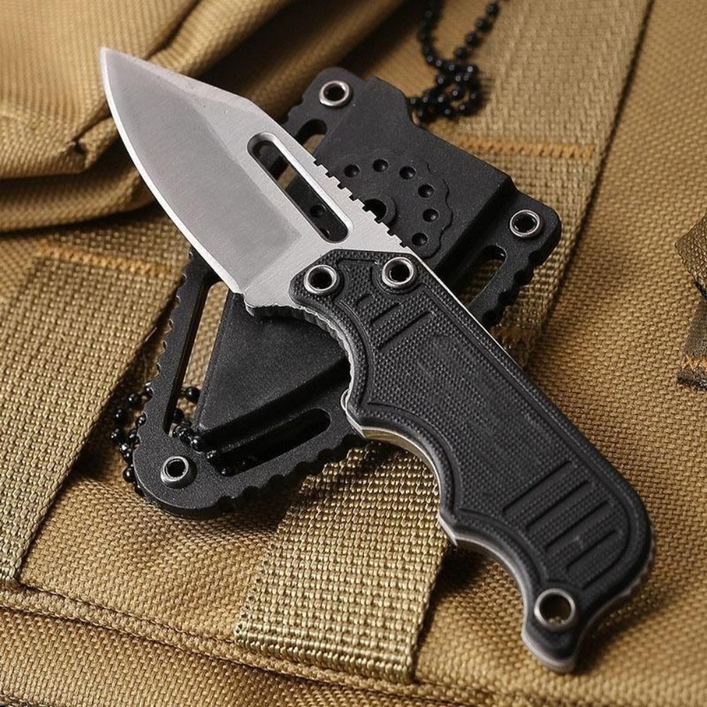 Edc Carry Fixed Blade Knife - 휴대용 넥 나이프, 카이덱스 쉬스 포함,