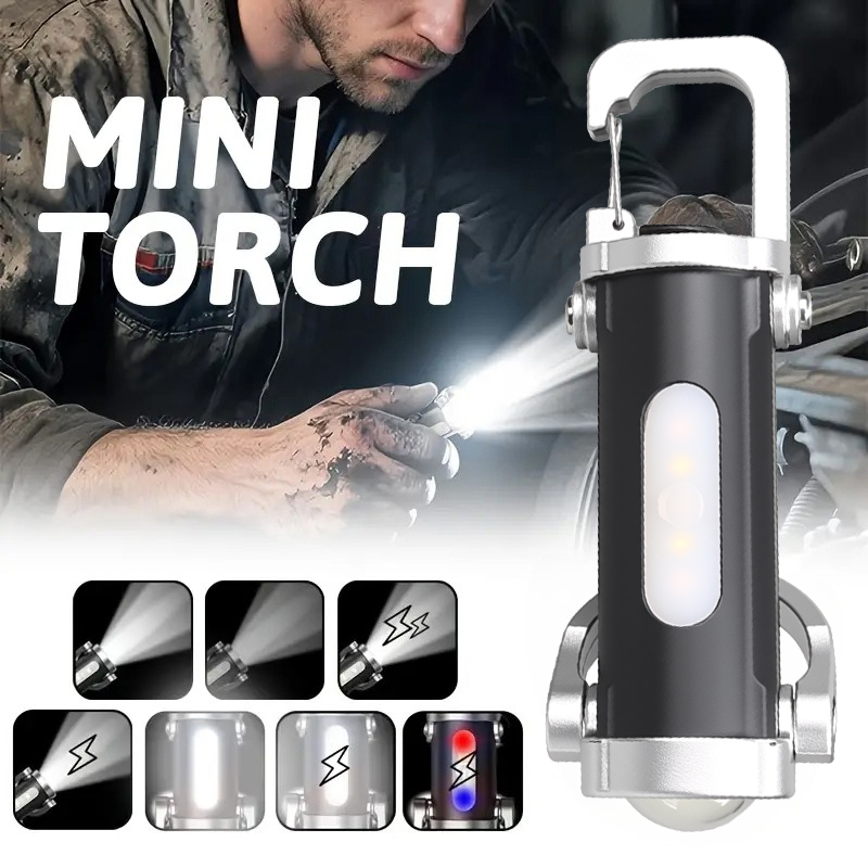 Keychain Flashlight - 미니 충전식 키체인 손전등 800LM EDC