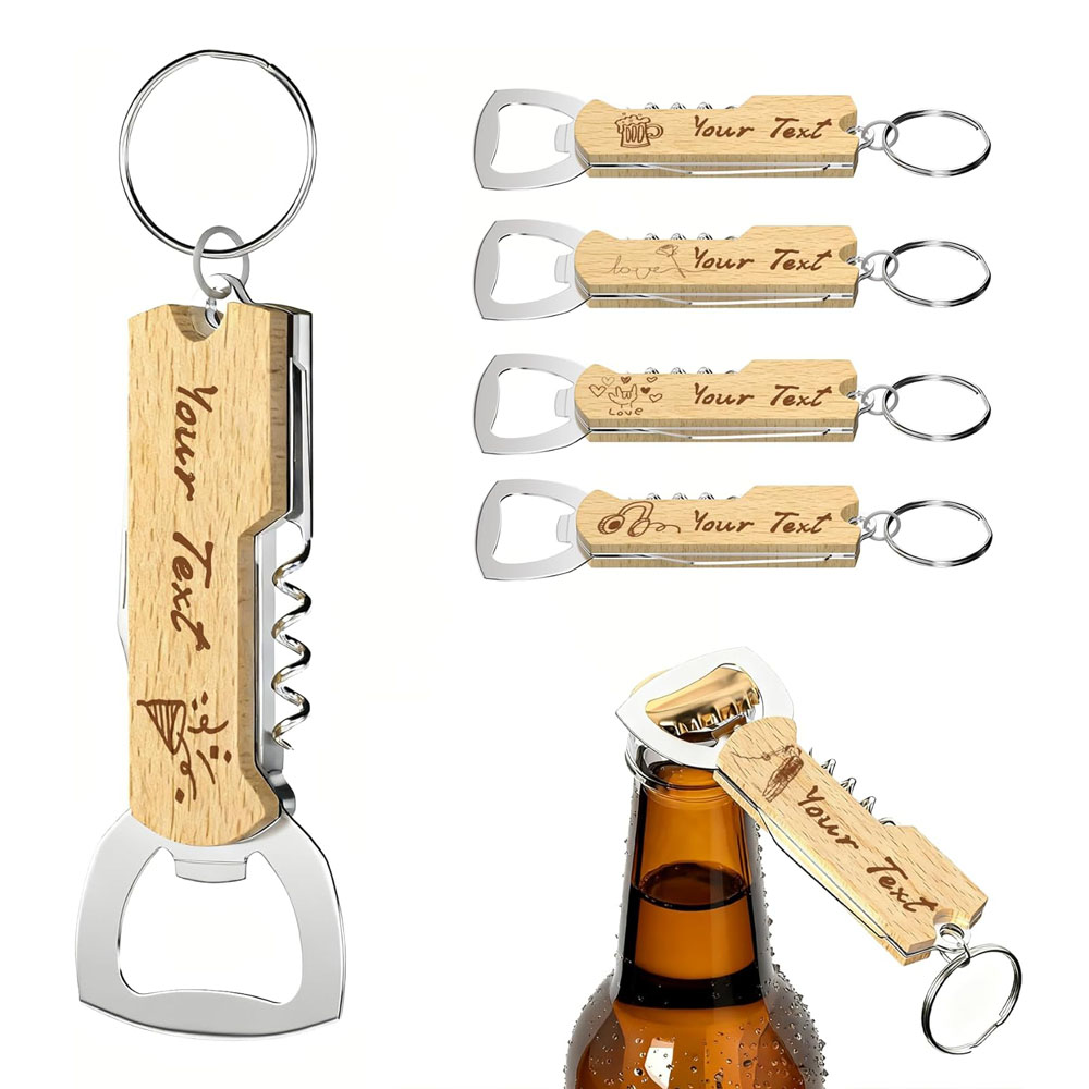 Bottle Opener Keyring - 맞춤 각인 로고 병따개 열쇠고리, 결혼