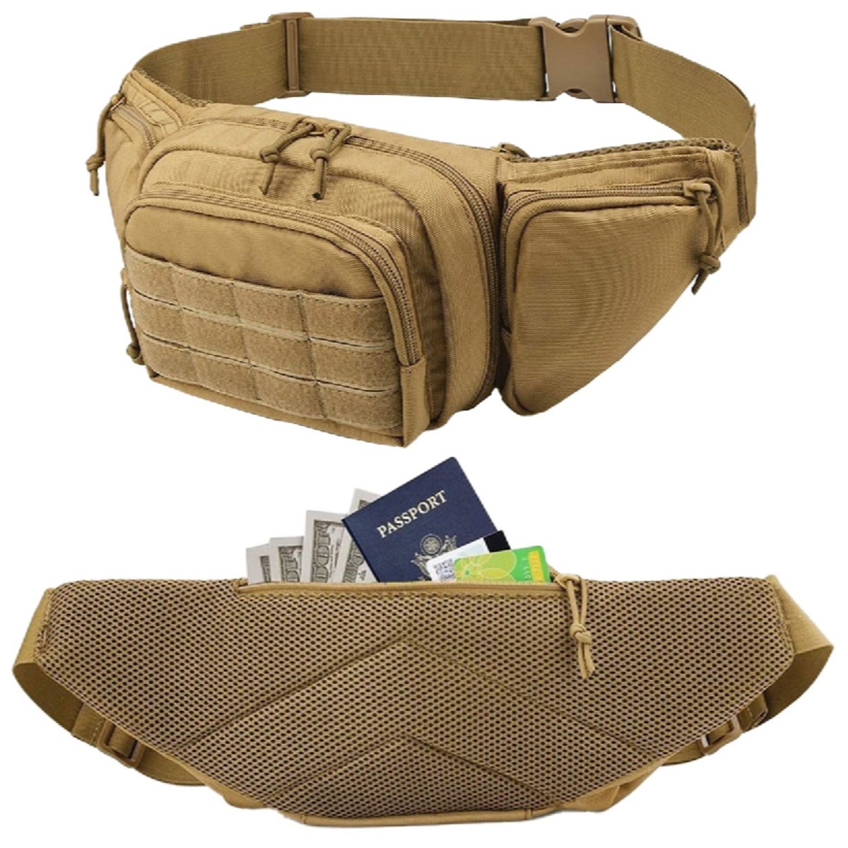 Edc Concealed Carry Fanny Pack - MOLLE 전술 숨김 휴대용 패니 팩