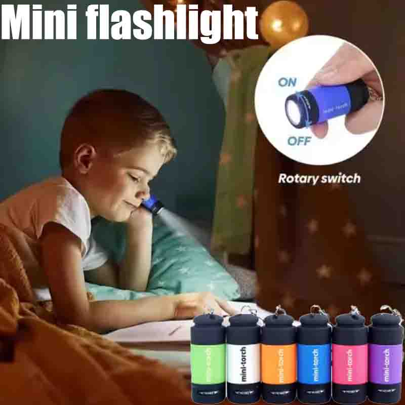 Keychain Flashlight - USB 충전식 캠핑 미니 손전등 강력한