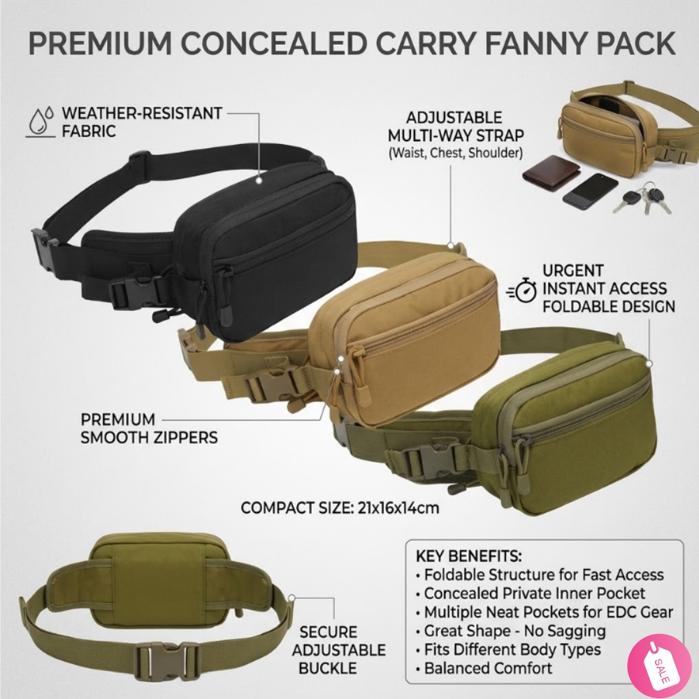 Edc Carry Bag For Men - 전술용 은닉 휴대 패니팩 남성용 허리