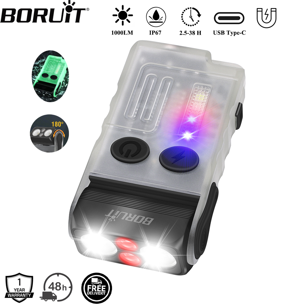 Keychain Flashlight - BORUiT V20 버저 EDC LED 키체인