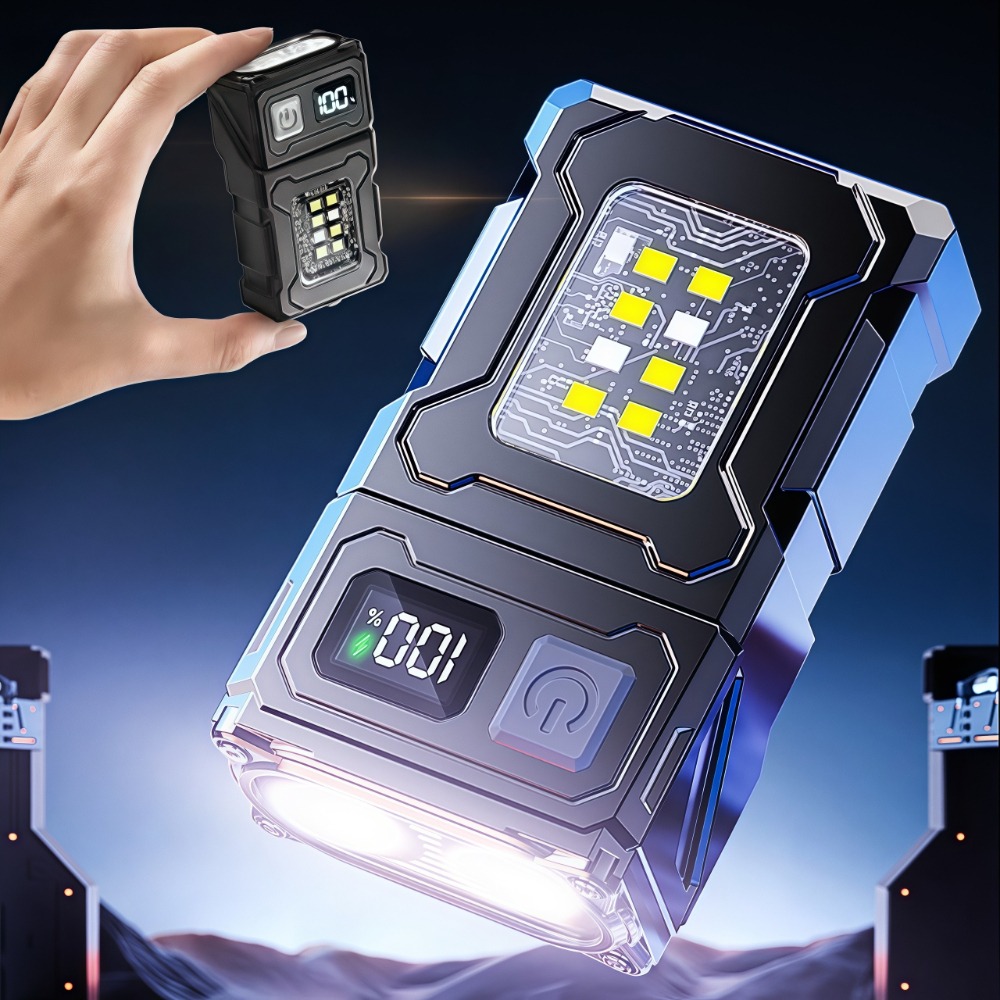 Keychain Flashlight - 충전식 미니 LED 손전등 마그네틱 클립형