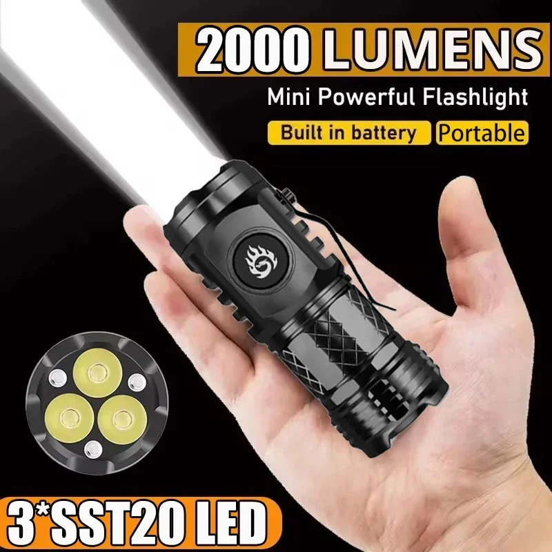 Keychain Flashlight - 고출력 전술 플래시 라이트 3LED 미니