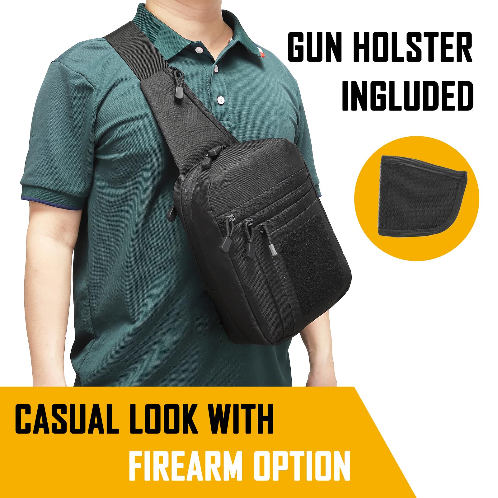 Edc Carry Bag For Men - 남성용 은닉 휴대 크로스바디 백, CCW