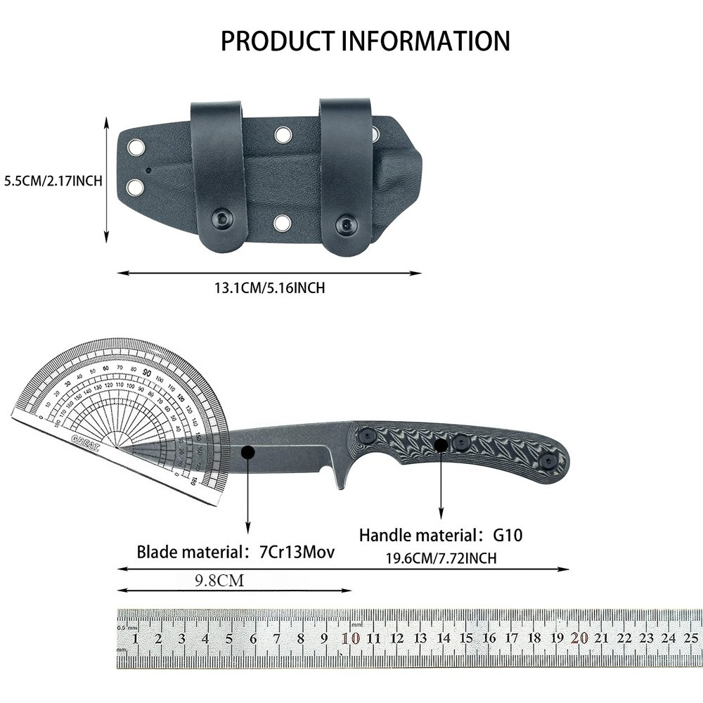 풀탱 고정날 나이프 7Cr13MoV 블레이드 EDC 직 - Edc Carry Fixed Blade Knife 리뷰 및 가격