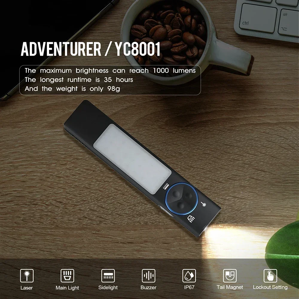 YC8001 1000LM 미니 EDC 손전등, 펜 클립 - Keychain Flashlight 리뷰 및 가격