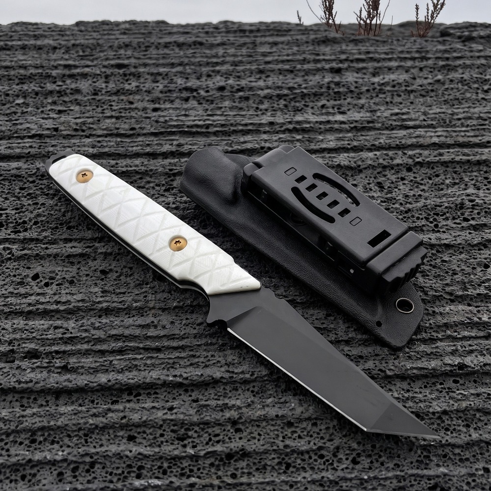 새로운 고정형 나이프, 화이트 G10 핸들, D2 블레 - Edc Carry Fixed Blade Knife 리뷰 및 가격