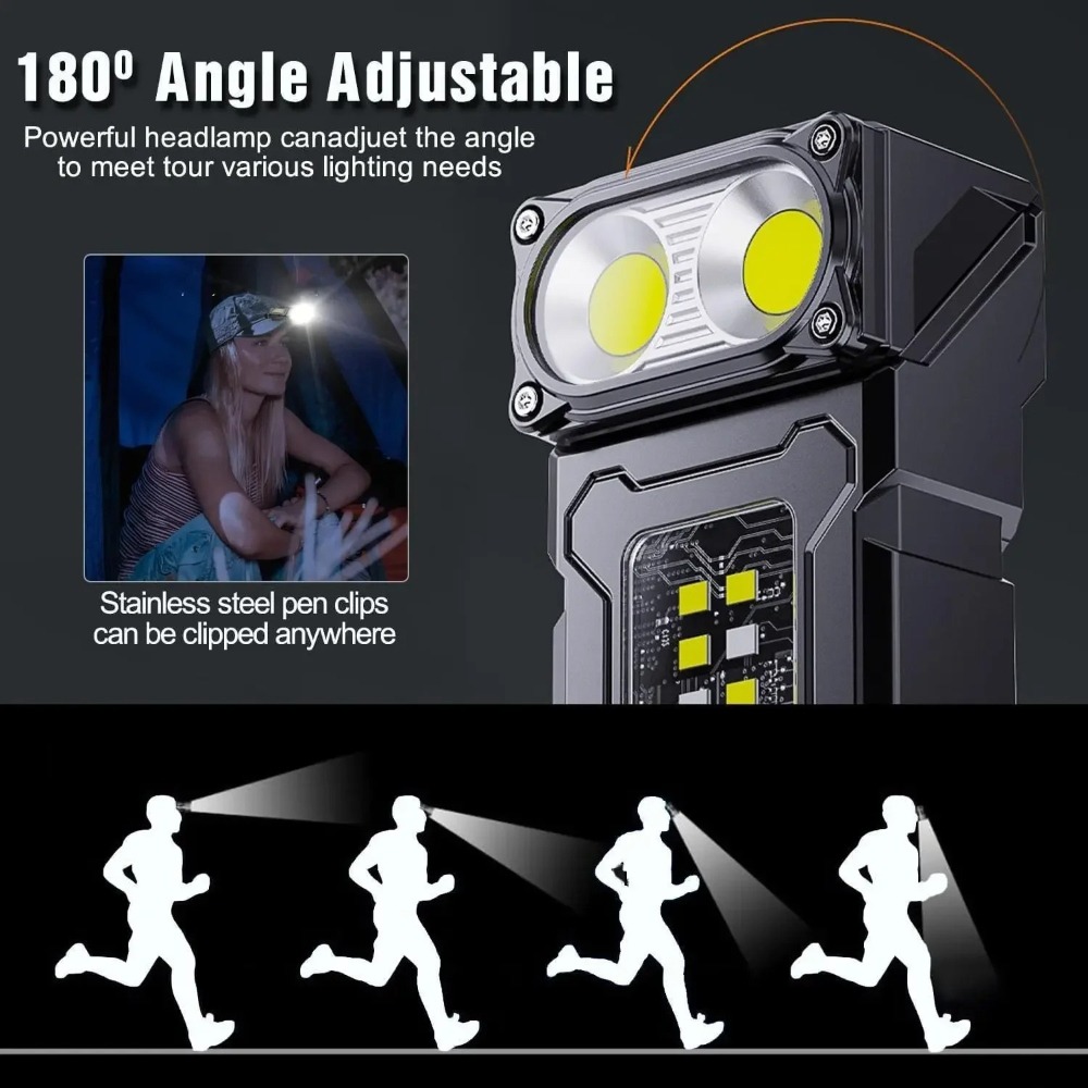 180 °   회전식 LED 손전등 USB 충전식 키체 - Keychain Flashlight 리뷰 및 가격