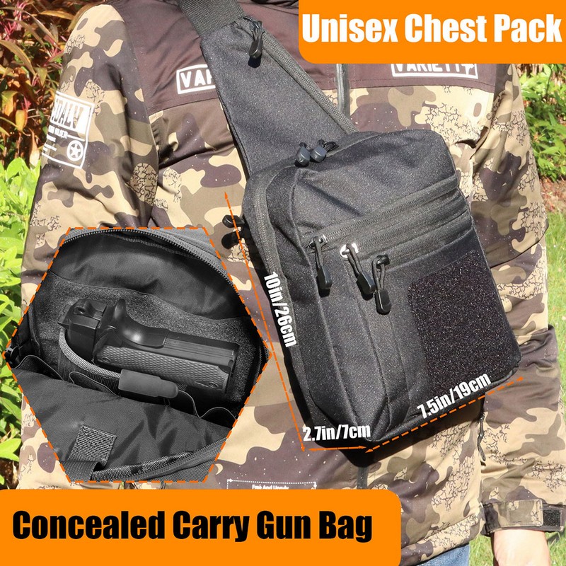 새로운 전술 가슴 가방 권총 홀스터 숨겨진 총기 운반  - Edc Carry Bag For Men 리뷰 및 가격