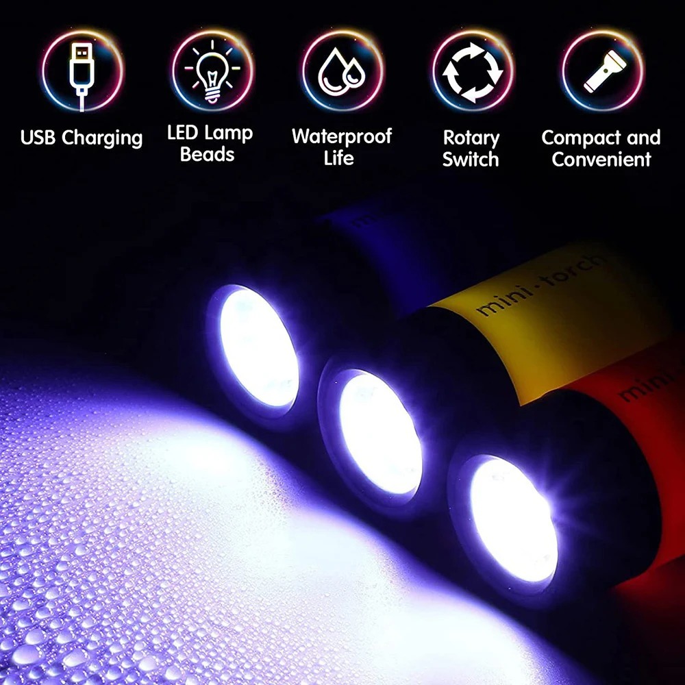 USB 충전식 캠핑 미니 손전등 강력한 라이트 포켓 키 - Keychain Flashlight 리뷰 및 가격
