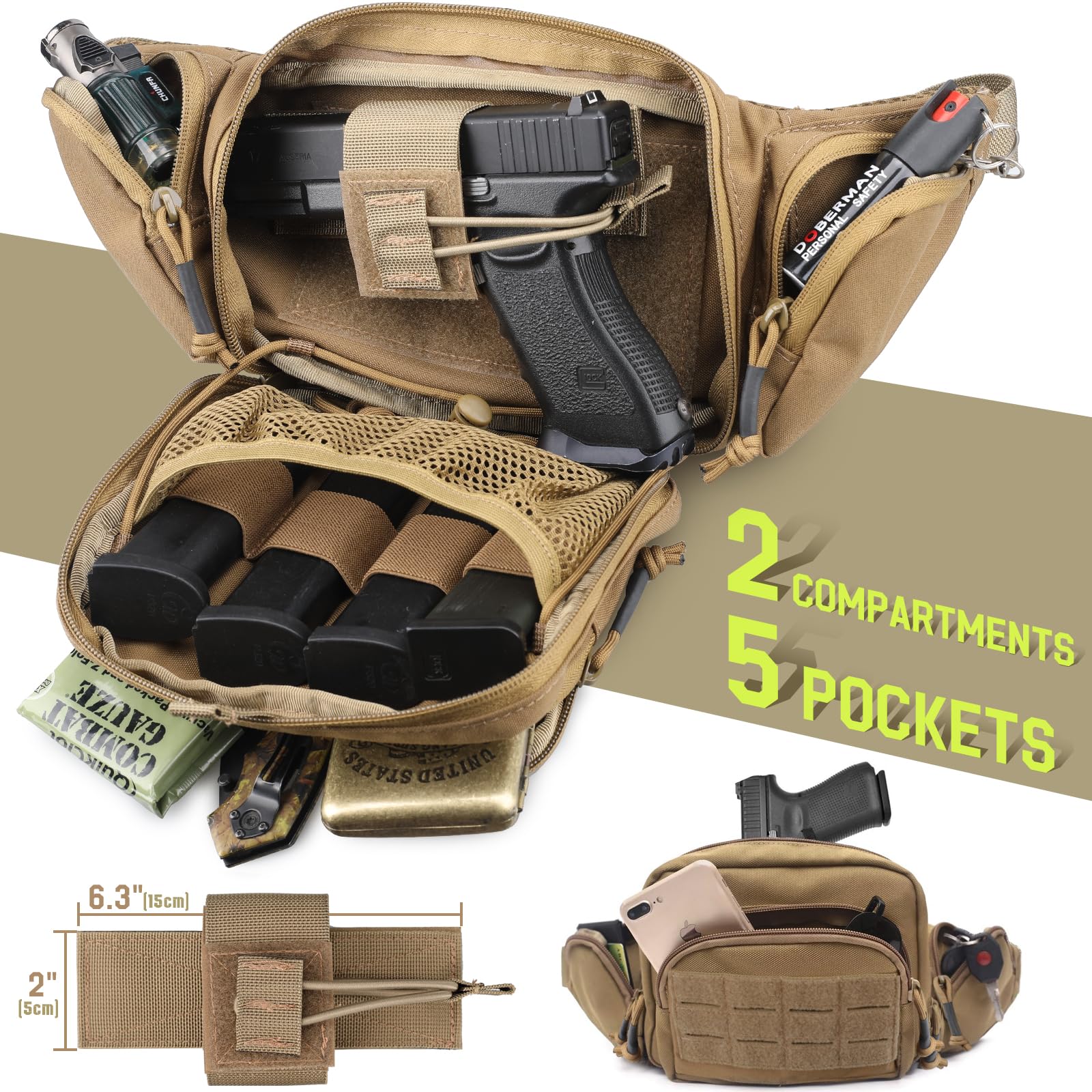 전술용 은닉 휴대용 패니팩 권총 파우치, 범용 권총 홀 - Edc Concealed Carry Fanny Pack 리뷰 및 가격