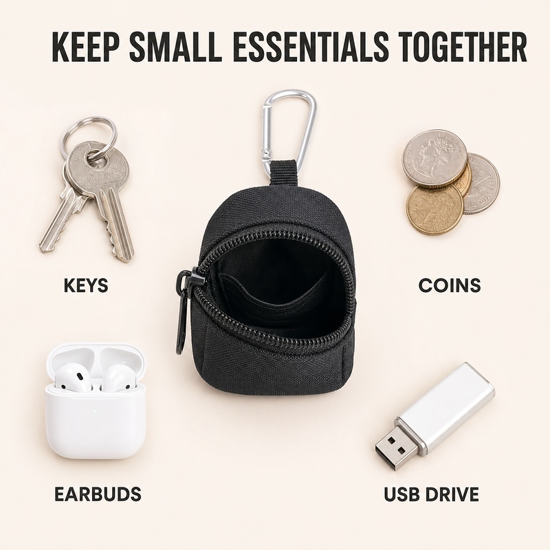 미니 지퍼 키 코인 파우치, 카라비너 클립 포함, 휴대 - Edc Carry Coins 리뷰 및 가격