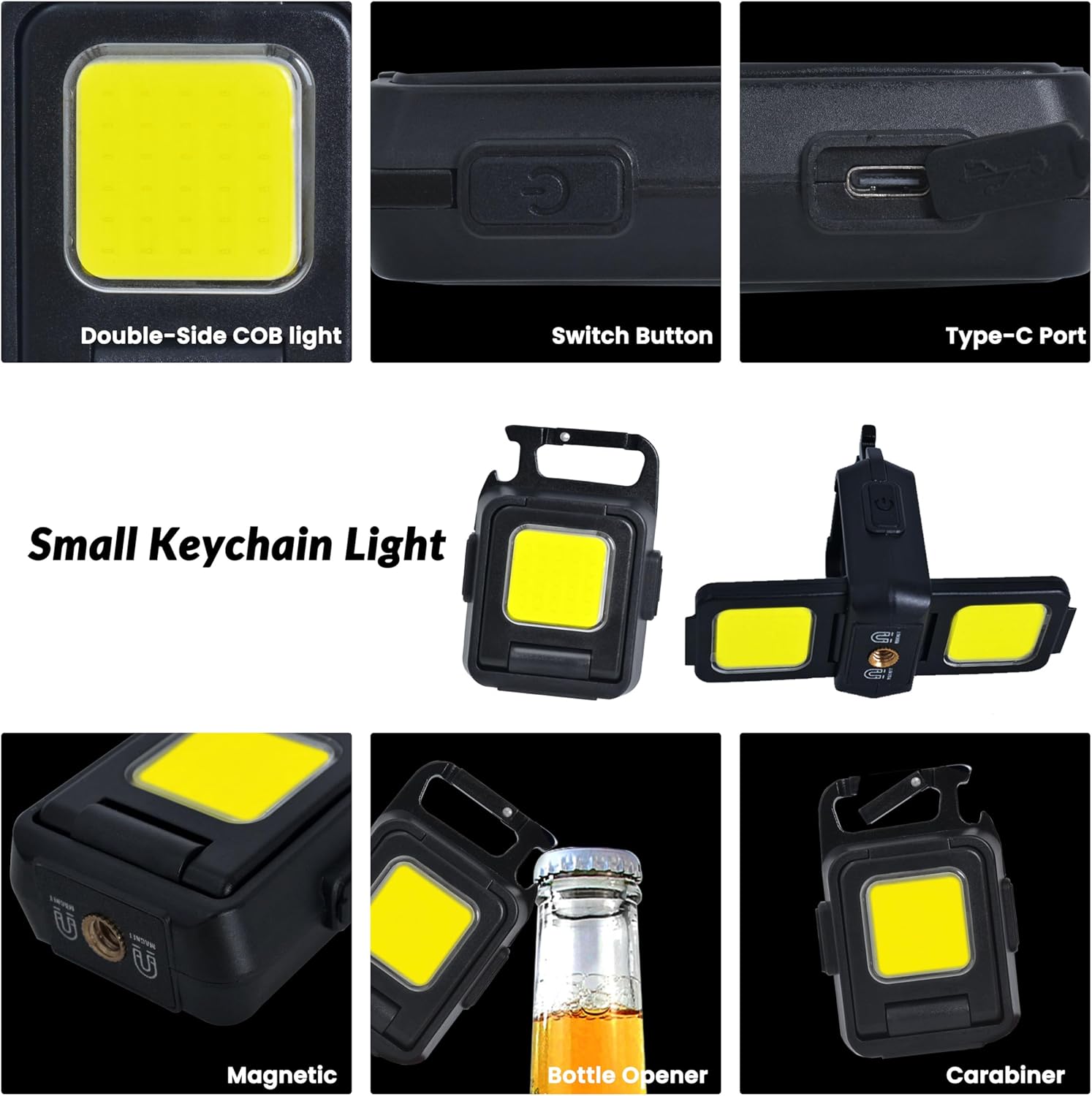미니 손전등 키체인 라이트 COB 작업등 USB 충전식 - Keychain Flashlight 리뷰 및 가격